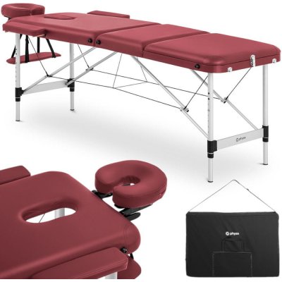 shumee Bordeaux Red přenosný skládací masážní stolek na postel do 180 kg červený