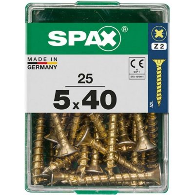 SPAX Vrut 5x40, zápustná hlava, PZ, YELLOX, 25 ks (M) – Hledejceny.cz