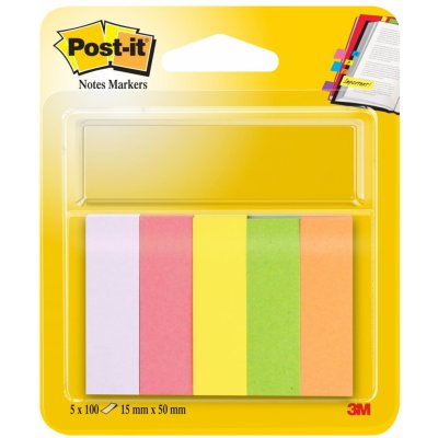 Post-it Značkovací bločky Post-it, 15 x 50 mm, 5 barev – Zboží Dáma