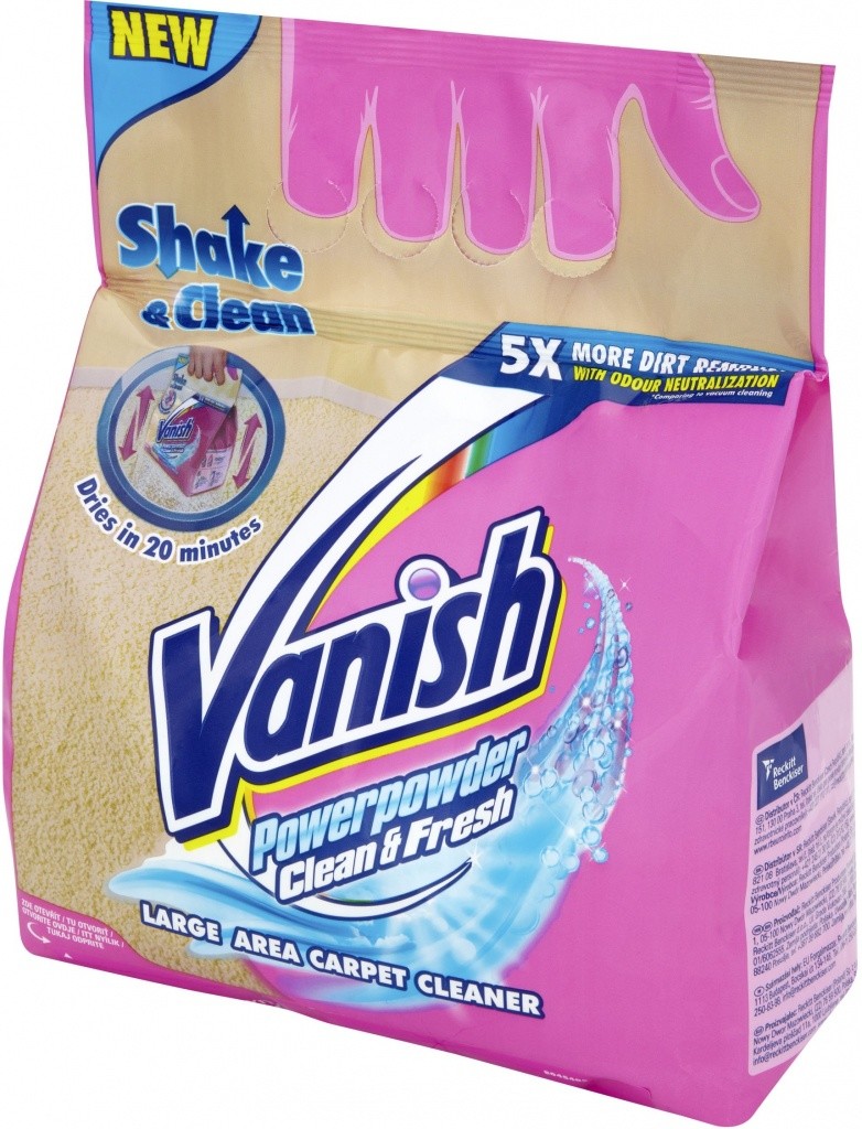Vanish Shake & Clean prášek na čištění koberců 650 g od 178 Kč - Heureka.cz