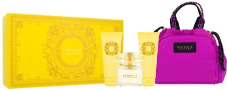 Versace Yellow Diamond dárkový set toaletní voda 90 ml + tělové mléko 100 ml + sprchový gel 100 ml + kabelka