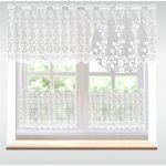 Záclona řecký tyl Zámecké květy vitrážka metráž bílá cena od - 70 cm 12511 – Zboží Mobilmania