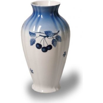 Thun 1794 Váza, český porcelán, 29,5 cm, modré třešně, Thun