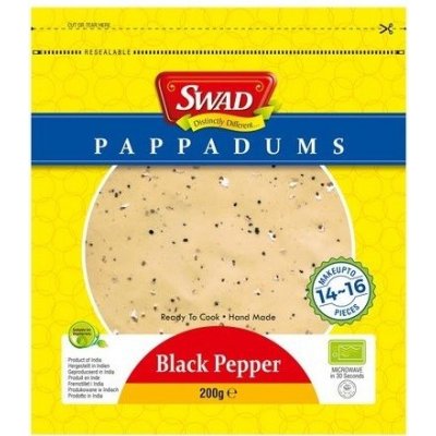 Swad Indický chleba Punjabi Papadum s černým pepřem 200 g