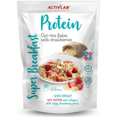 Activlab Super protein breakfast ovesné a rýžové vločky s jahodami 300 g