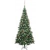 Vánoční stromek vidaXL Umělý vánoční stromek s LED a sadou koulí L 240 cm zelený
