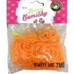 Loom Bands pletací gumičky svítící ve tmě oranžové 200ks + háček – Sleviste.cz