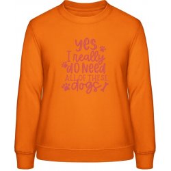 AWDis Sweat mikina Design pro majitele více psů Orange Crush