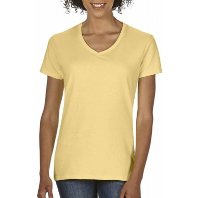 Dámské tričko s V výstřihem COMFORT COLORS máslová žlutá – Zboží Mobilmania