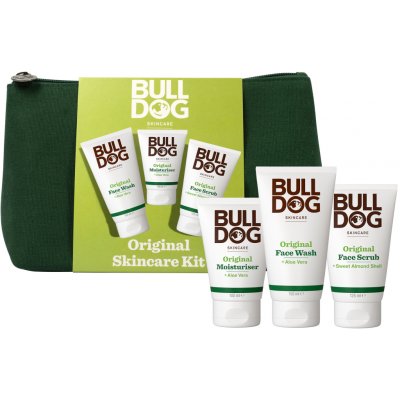 Bulldog Original hydratační krém na obličej 100 ml + čisticí pleťový peeling 125 ml + čisticí gel na obličej 150 ml dárková sada – Hledejceny.cz