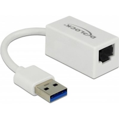 Delock Adaptér Super Speed USB (USB 3.1 Gen 1) s USB Typ-A samec > Gigabit LAN 10/100/1000 Mbps kompaktní bílá – Zboží Mobilmania