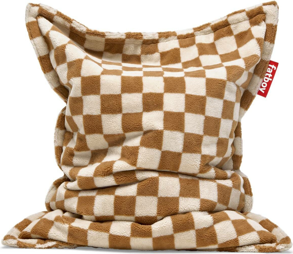 Fatboy sedací vak Original Slim Teddy šachovnicová mandlově-krémová