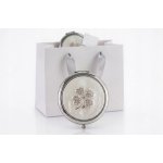 Kosmetické zrcátko kapesní stříbrné čtyřlístek Swarovski crystals – Hledejceny.cz