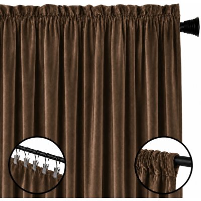Flying Závěs ČOKOLÁDOVÁ Silná Elegantní na pásce 140x250 VELUR – Hledejceny.cz