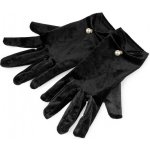 Společenské rukavice sametové s perlou černá – Zboží Dáma