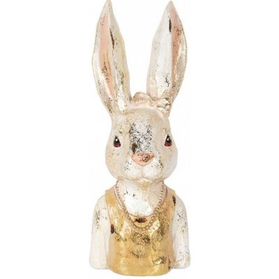 Dekorace busta králík se zlatým třpytem - 12*12*29 cm - Clayre & Eef – Hledejceny.cz