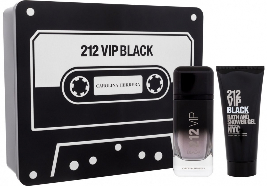 Carolina Herrera 212 VIP Man Black EDP 100 ml + sprchový gel 100 ml Hard box dárková sada