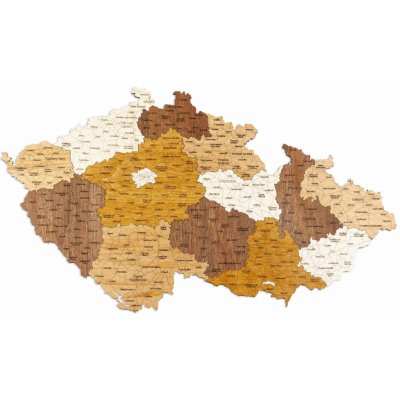68travel Nástěnná dřevěná mapa České republiky 80 x 46 cm – Zboží Dáma