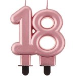 GoDan Svíčka metalická rosegold číslice 18 – Sleviste.cz