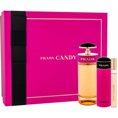 Prada Prada Candy, SET: Parfumovaná voda 80 ml + Parfumovaná voda Roll-on 10 ml + Tělové mléko 75 ml Pre ženy EDP