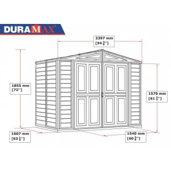 Duramax DuraMate 3,9 m² béžový Zahradní domek + podlahová konstrukce model 00184 8x6´