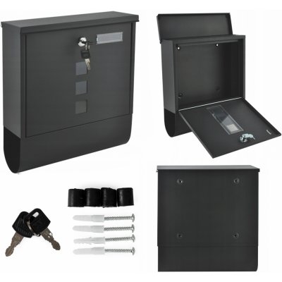 Ocelová poštovní schránka antracitová se zámkem HPB2210-GS – Zbozi.Blesk.cz