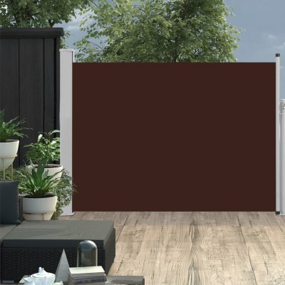 vidaXL Zatahovací boční markýza/zástěna na terasu 120 x 500 cm hnědá – Sleviste.cz