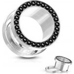Šperky4U tunel do ucha s černými zirkony TN01010-06B – Sleviste.cz