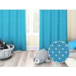 Biante Dětský dekorační závěs Leona LN-021 Bílé puntíky na modrém 130x200 cm – Zboží Mobilmania