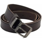 Opaskujse kožený opasek basic tmavě hnědá kůže černé prošití spona hranatá leštěná kovová – Hledejceny.cz