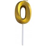 Dortisimo Svíčka s elegantním motivem číslo 0 zlatá – Sleviste.cz