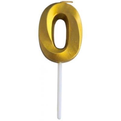 Dortisimo Svíčka s elegantním motivem číslo 0 zlatá – Sleviste.cz