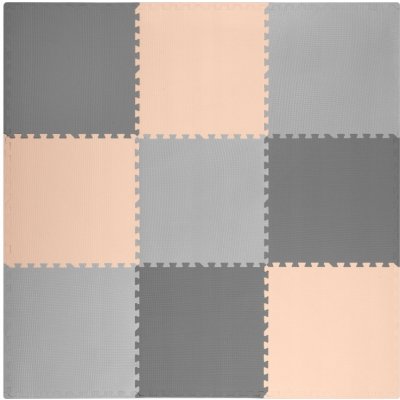 Divio Pěnový koberec MAXI 9 ks 180x180x1 cm šedo-grafitovo-lososový – Zboží Mobilmania