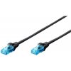 síťový kabel Digitus DK-1512-0025/BL Premium CAT 5e, UTP, patch 0,25m, černý