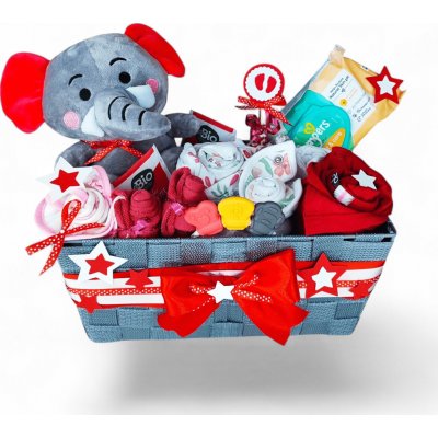BabyDort dárkový koš pro miminko ČERVENÝ – Zboží Dáma