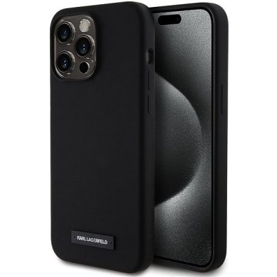 Pouzdro Karl Lagerfeld Liquid Silicone Plaque MagSafe iPhone 15 Pro Max černé – Zboží Mobilmania