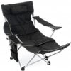 Zahradní židle a křeslo Divero D75907 kempingová židle s odnímatelnou podnožkou, černá