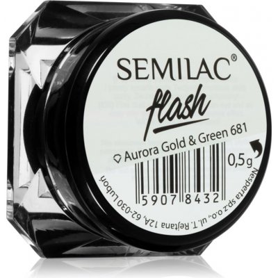 Semilac Flash třpytivý prášek na nehty Aurora Gold & Green 681 0,2 g