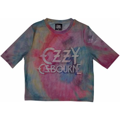 Ozzy Osbourne tričko Crop Top Logo Mesh Light Blue – Zboží Dáma