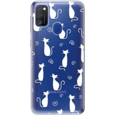 iSaprio Cat pattern 05 - white Samsung Galaxy M21