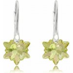 Swarovski Elements Edelweiss Snowflake krystal stříbrné náušnice visací bílá vločka protěž kytička 31130.1 Crystal bílá čirá křišťálová – Hledejceny.cz