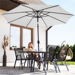 SPRINGOS SUNNY GU0034 Zahradní slunečník 290 cm, světle šedý – Hledejceny.cz