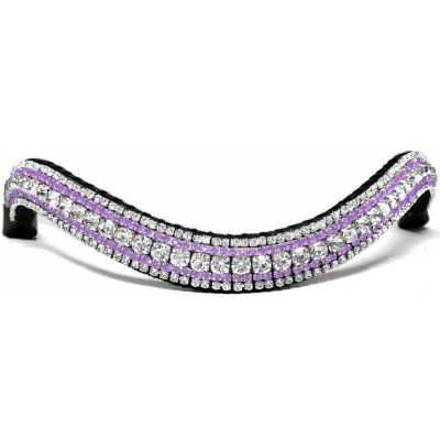Blingyourhorse Třpytivá čelenka na uzdečku CRYSTAL & LAVENDER Hnědá – Zboží Dáma