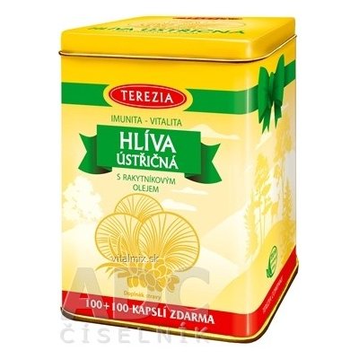 Terezia Hlíva ústřIčná s rakytníkovým olejem v plechovce Vánoce 2017 200 kapslí – Hledejceny.cz