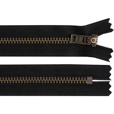 Kovový zip YKK No 5 délka 18 cm staromosazný (jeansový) Varianta: 580 černá staromosaz, Balení: 1 ks – Hledejceny.cz