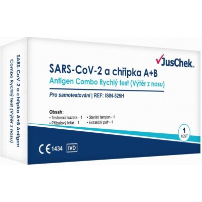 JusChek SARS-CoV-2 a chřipka A/B antigen.test 1 ks – Zboží Dáma