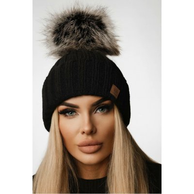 Fashionweek dámská zimní čepice s bambulí flísová podšívka Jenot Woolk Rita Černá – Hledejceny.cz