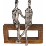 H&L Dekorativní soška Couple 15x4x18 cm, dřevo/stříbrná – Hledejceny.cz