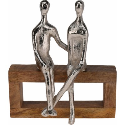 H&L Dekorativní soška Couple 15x4x18 cm, dřevo/stříbrná – Hledejceny.cz