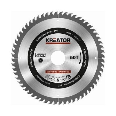 Pilový kotouč Kreator KRT020417 na dřevo 190mm, 60T – Zboží Mobilmania